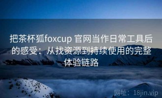 把茶杯狐foxcup 官网当作日常工具后的感受：从找资源到持续使用的完整体验链路