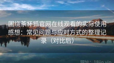 围绕茶杯狐官网在线观看的实际使用感想：常见问题与应对方式的整理记录（对比后）