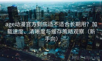 age动漫官方到底适不适合长期用？加载速度、清晰度与缓存策略观察（新手向）