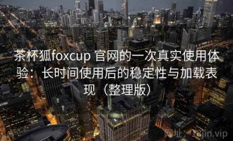 茶杯狐foxcup 官网的一次真实使用体验：长时间使用后的稳定性与加载表现（整理版）