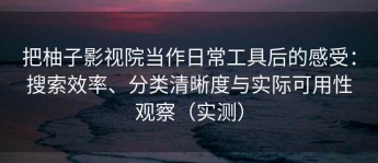 把柚子影视院当作日常工具后的感受：搜索效率、分类清晰度与实际可用性观察（实测）