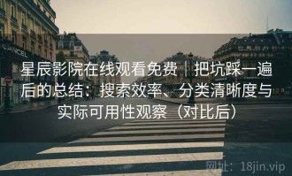 星辰影院在线观看免费｜把坑踩一遍后的总结：搜索效率、分类清晰度与实际可用性观察（对比后）