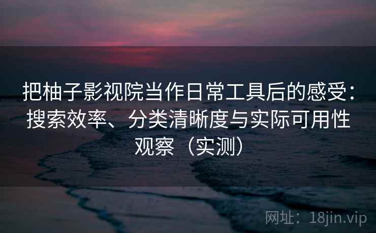 把柚子影视院当作日常工具后的感受：搜索效率、分类清晰度与实际可用性观察（实测）